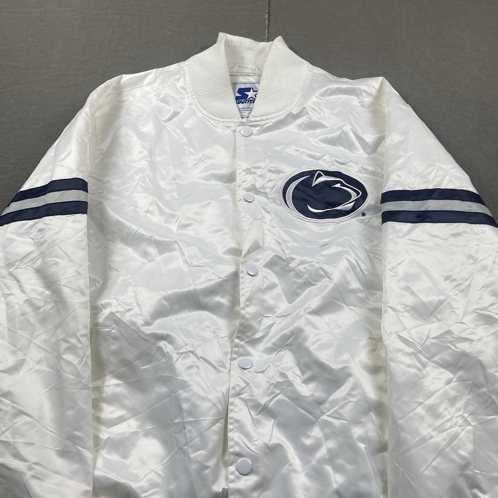 Vintage Starter Penn State Satin Bomber Jacket Mens XL Nittany Lions 90s USA - Picture 2 of 11